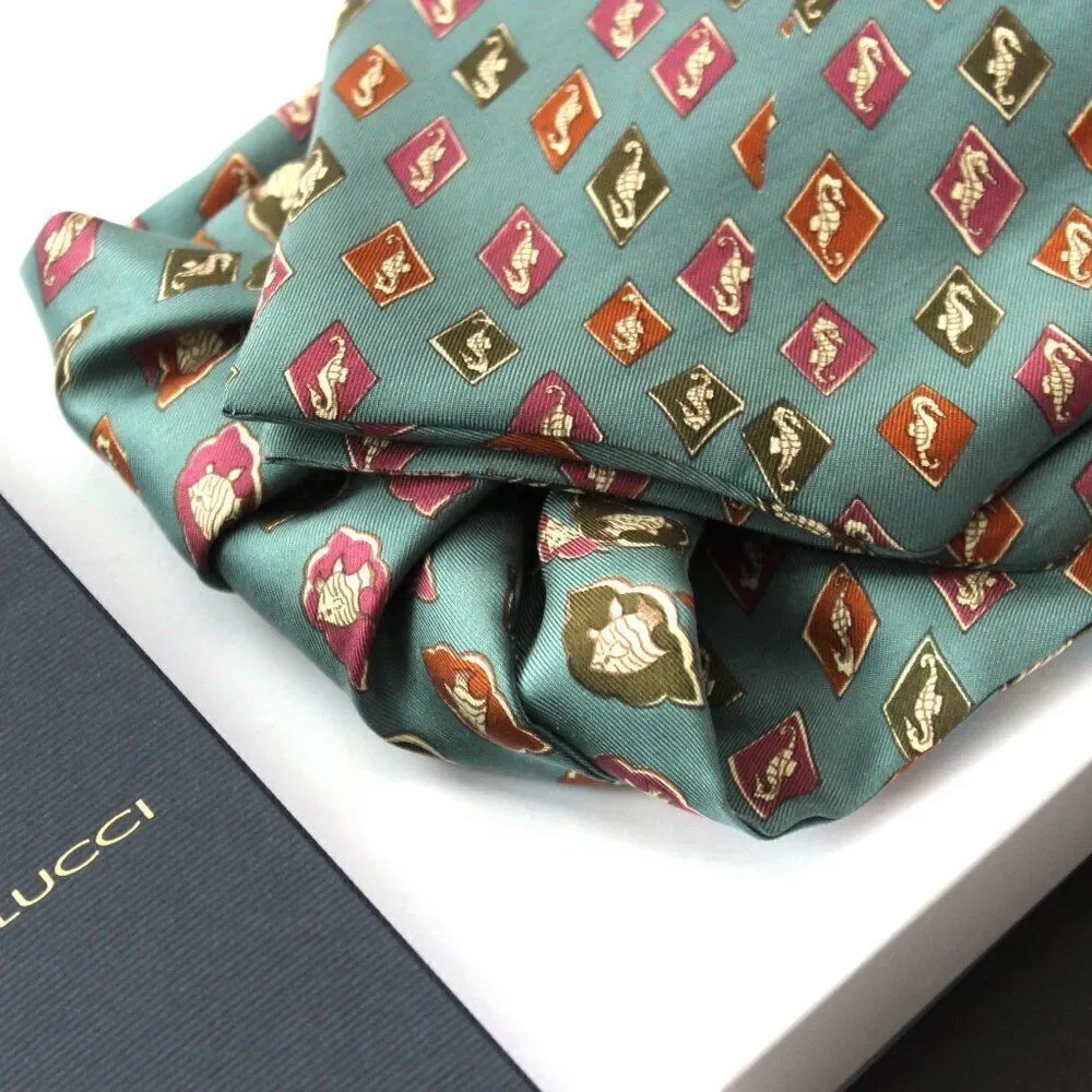 New Dusty Green Nautical Motive‎ Men's Cravat Ascot Gift Box A067